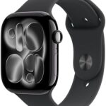 Apple Watch Series 11 [GPS 46mm] Smartwatch with Jet Black Aluminum Case with Black Sport Band - M/L. Sleep Score, Fitness Tracker, Health Monitoring, Always-On Display, Water Resistant